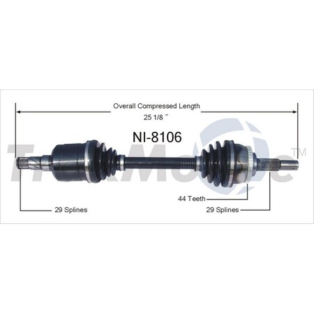 Surtrack Axle Cv Axle Shaft, Ni-8106 NI-8106